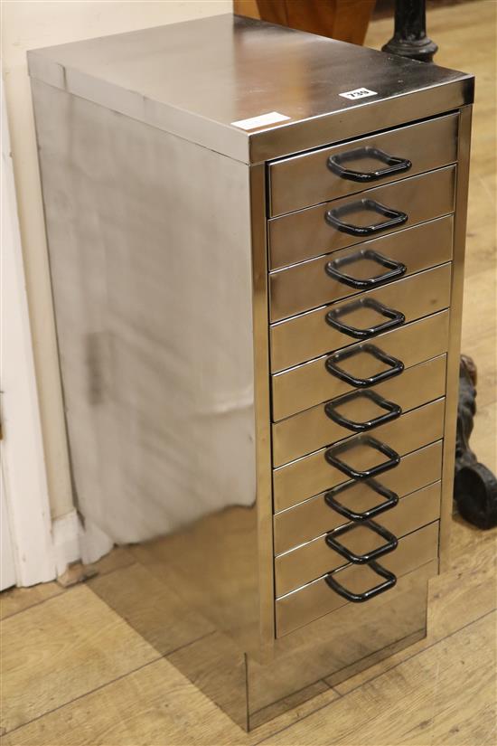 A metal filing cabinet W.28cm